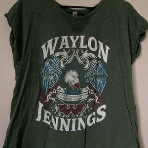Waylon Jennings Graphic Green Women's Top